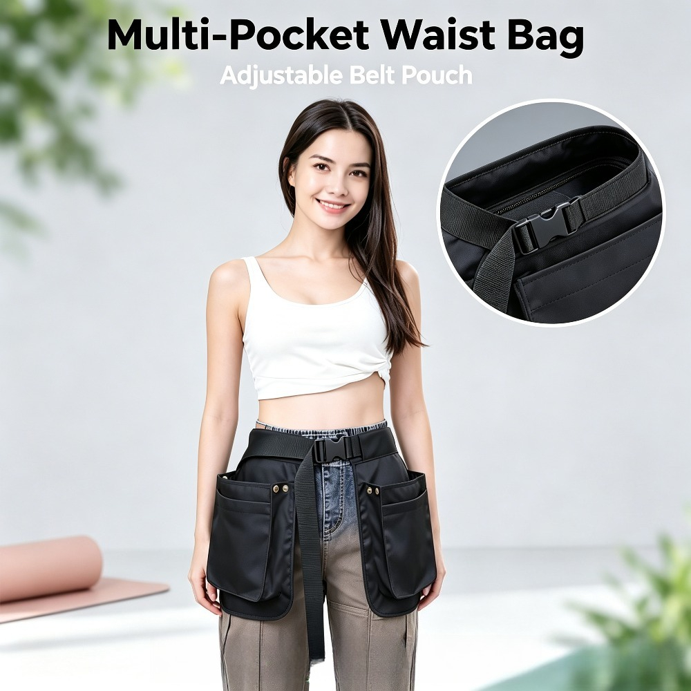 Travel Accessories Hip Belt - Sac banane multifonctionnel d'extérieur, multi-poches, avec