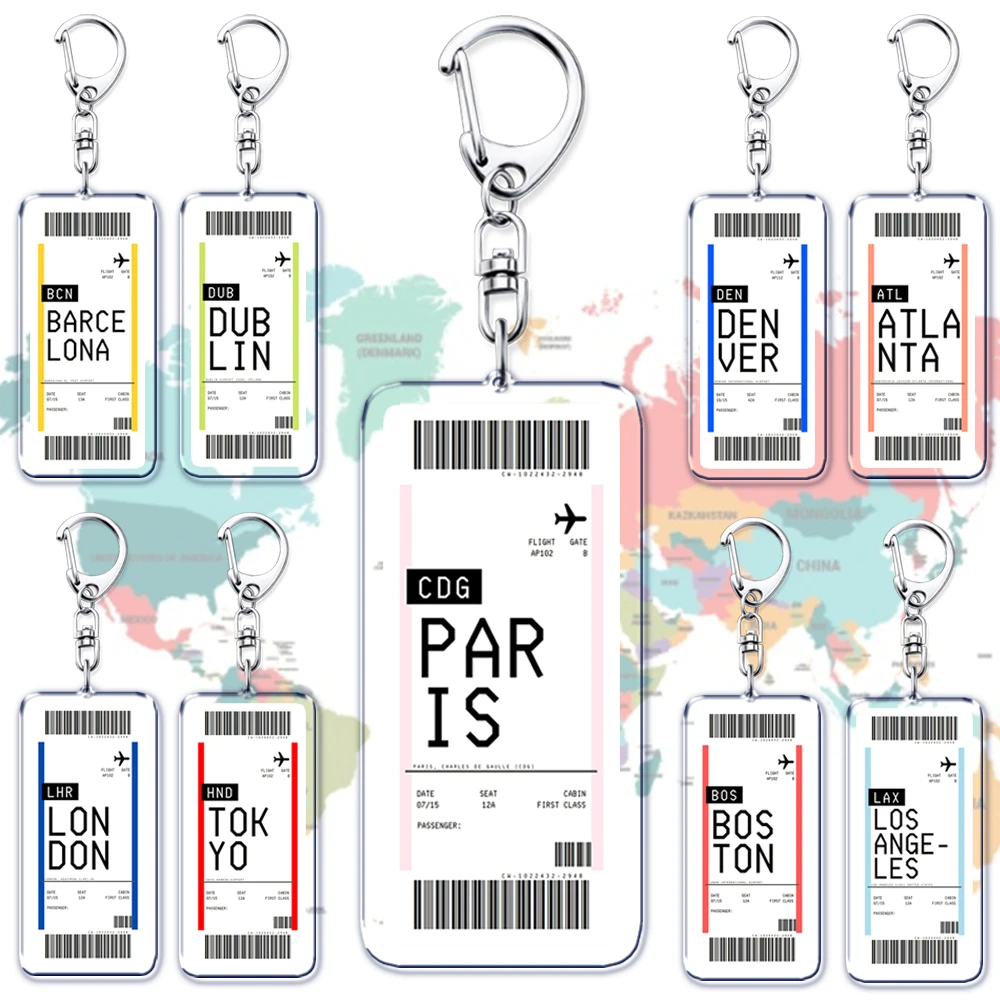 Travel Accessories New York - Porte-clés carte d'embarquement billet d'avion Boston