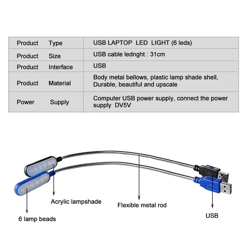 Lampe de lecture LED USB porta - Book Light Flexible avis et prix