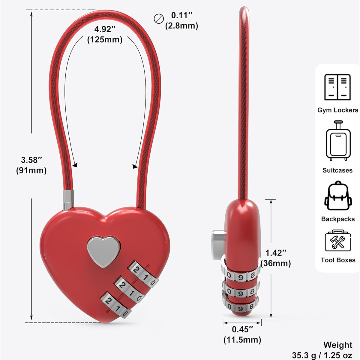 Cadenas à combinaison à 3 chif - Cable Lock Combination avis et prix