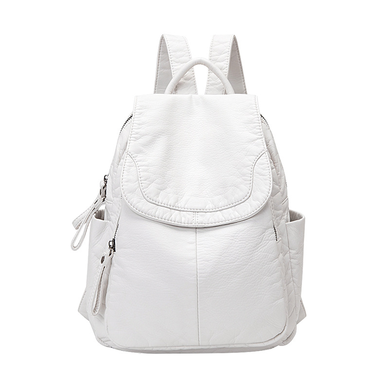 Sac à dos en cuir lavé blanc p - Travel Accessories Leather avis et prix
