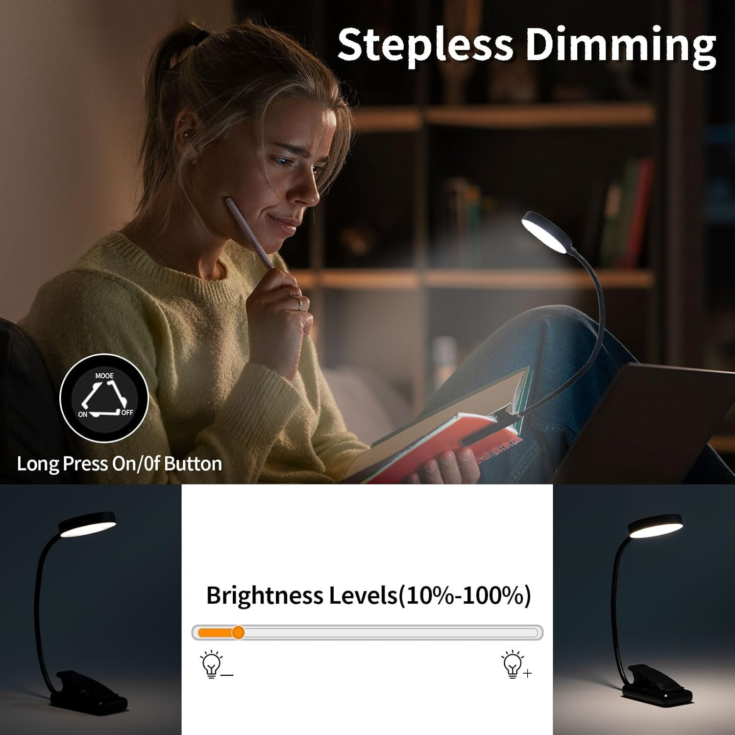 Lampe de lecture USB 3 couleur - Book Light Flexible avis et prix