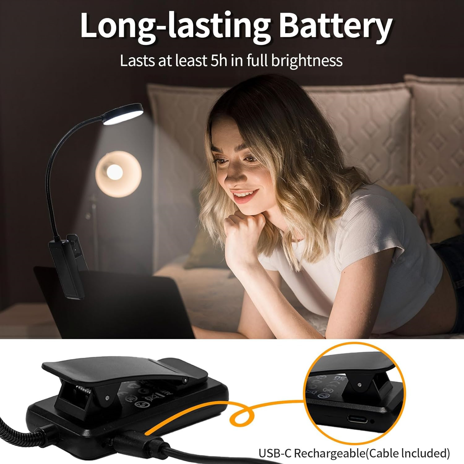 Lampe de lecture USB 3 couleur - Book Light Flexible avis et prix