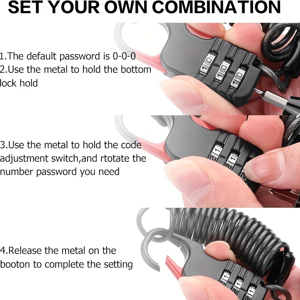 Cadenas à combinaison à 3 chif - Cable Lock Combination avis et prix